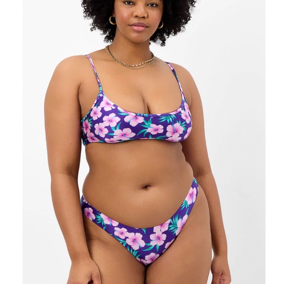 Frankie's Bikinis Purple Hibiscus 2 Piece Swimsuit (Dallas Top & Katarina Bottom - Picture 8 of 8